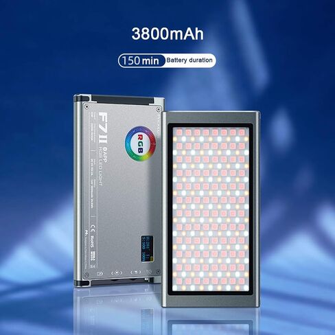 فوتوكونيك مصباح فيديو LED F7 II من فالكون ايز 12 واط RGB للتحكم في تطبيق ديسال لايت 2500K-9000K CRI 96+، HSI/RGB/LEE/وضع روسكو in Kuwait