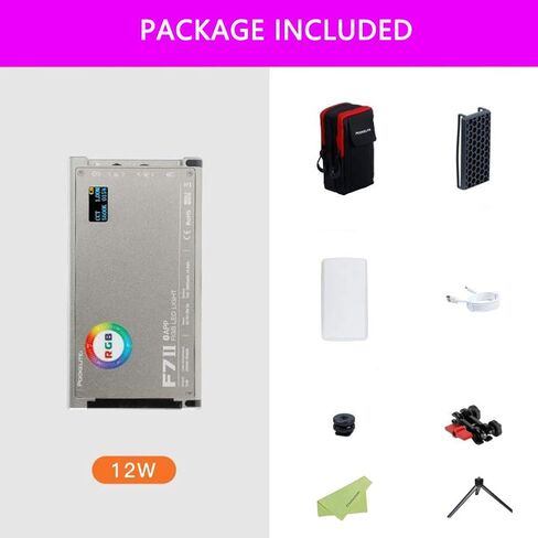 فوتوكونيك مصباح فيديو LED F7 II من فالكون ايز 12 واط RGB للتحكم في تطبيق ديسال لايت 2500K-9000K CRI 96+، HSI/RGB/LEE/وضع روسكو in Kuwait