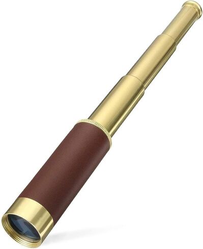 Pirate Monocular Telescope for Kids & Adults, Handheld Collapsible Brass Telescope 25x30 Zoomable Portable Pirate Spyglass for Cruise Ship Travel Watching Games Hiking Hunting and More in Saudi Arabia
