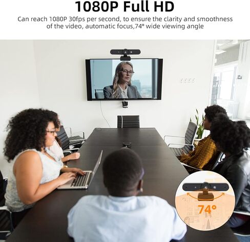 QUNVAL Windows HelloCam، كاميرا ويب 1080P مع كاميرا Windows Hello، كاميرا كمبيوتر Windows Hello، التركيز التلقائي للتعرف على الوجه لنظام Win10/11، كاميرا ويب USB عالية الدقة لسطح المكتب in Kuwait