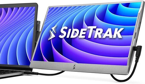 SideTrak Swivel 14" Patented Attachable Portable Monitor for Laptop | FHD TFT USB Laptop Dual Screen | Mac, PC & Chrome Compatible | Fits All Laptops | Powered by USB-C or Mini HDMI (Dark Gray) in Kuwait