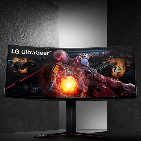 LG 34GN850-B شاشة ألعاب 34 بوصة 21: 9 UltraGear QHD منحنية (3440 × 1440) 1 مللي ثانية نانو IPS للألعاب مع 144 هرتز وتوافق G-SYNC - أسود in Kuwait