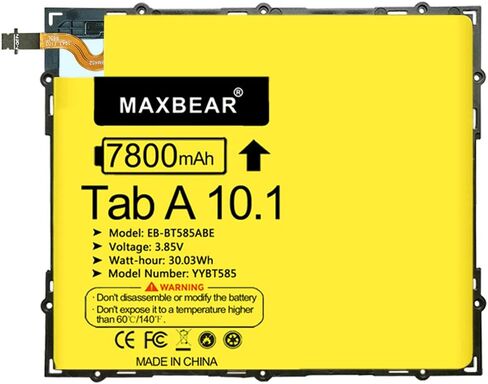 MAXBEAR 7800mAh 3.85V EB-BT585ABE Tablet Replacement Battery for Samsung Galaxy Tab A 10.1 2016 SM-T580(WiFi) SM-T585(3G 4G LTE &WiFi) SM-P580(WiFi) SM-P585 SM-T585C SM-T587 with Repair Tool Kit in Kuwait