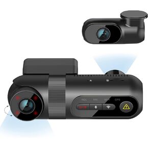 VIOFO T130 3 Channel Dash Cam Uber، مدمج في WiFi وGPS، 1440P+1080P+1080P كاميرا ثلاثية للسيارة ثلاثية الاتجاهات، رؤية ليلية بالأشعة تحت الحمراء، مكثف فائق، مستشعر G، وضع انتظار السيارات لمدة 24 ساعة، يدعم 256 جيجابايت كحد أقصى in Kuwait