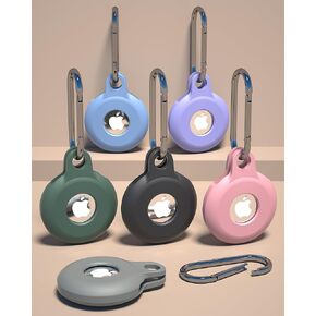 حامل تعقب Airtags 6 Pack، حافظة سلسلة مفاتيح Airtag لعلامة Apple، علامات هوائية ناعمة مقاومة للصدمات من السيليكون - 4+2 حامل لحقائب الظهر، الأمتعة، طوق كلب القطط، مفاتيح السيارة (6 ألوان) in Kuwait