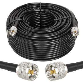 MOOKEERF RG8x Jumper Cable 3ft,2 Pack PL259 Jumper Cable,CB Coax Cable 50 Ohm,UHF PL259 Male to Male Low Loss CB Antenna Cable for CB Radio,HAM Radio, VHF Radio, SWR Meter, Antenna Analyzer