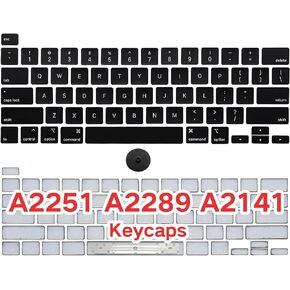 WARWOLFTEAM New Replacement Keyboard Keycaps Keys, Full Set of US Replacement Keycaps for MacBook Pro A1706 A1707 2016 2017 Year 13" 15" with Removal Tool
