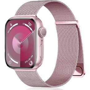 Magnetic Band Compatible for Apple Watch Bands Women Men 40mm 38mm 41mm 42mm 46mm 44mm 45mm 49mm, Stainless Steel Mesh Metal Sport Strap Wristband iWatch Series 11 10 9 8 7 6 5 4 3 2 1 SE Ultra in Saudi Arabia