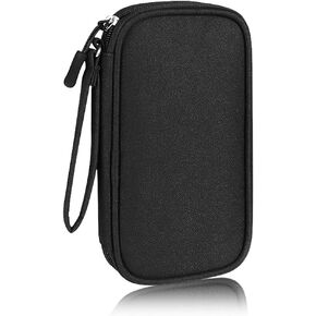 Electronics Organizer Bag Case Pouch Cable Charger Organizer Case Travel Shockproof Cord Carrying Case for Earphone Powerbank USB Hard Drive SD Card (Black)