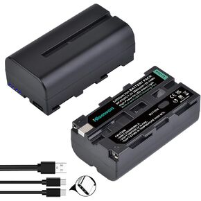 Hisewen NP-F550 Battery 2 Pack for Sony NP F550 F530 F970 F960 F770 F750 F330 CCD-SC55 TR516 TR716 TR818 TR910 TR917 Camera, CN-160, CN-216 LED Video Light, Type-C Input LED Display. in Saudi Arabia