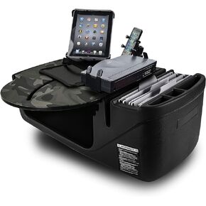 AutoExec AUE37650 RoadMaster Car Desk Green Camouflage Finish with Built-in 200 Watt Power Inverter, Printer Stand and Tablet Mount