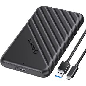 ORICO 2.5 inch USB C Hard Drive Enclosure USB 3.1 Gen 1 to SATA III External Hard Drive Case for SSD HDD 9.5 7mm Tool-Free with UASP, Black (25PW1-C3) in Saudi Arabia