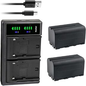 بطارية Kastar NP-F750 / NP-F770 وشاحن USB LTD2 متوافق مع YongNuo YN900 II، YN1200 PRO، YN300 LED Pro، YN300-III LED Pro، YN600، YN600L II LED Video Light، YN900 LED Video Light in Kuwait