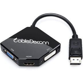 CABLEDECONN Multi-Function Big DisplayPort DP2 to HDMI VGA DVI Cable Converter Adapter in Kuwait