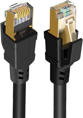 كابل إيثرنت CableCreation Cat8 بطول 3.3 قدم قصير، كابل محمي بشبكة 40 جيجابت في الثانية، كابل ثقيل محمي بشبكة SFTP بسرعة 2000 ميجاهرتز، سلك ألعاب عالي السرعة لـ PS5 PS4 وXbox والمودم وجهاز التوجيه in Kuwait