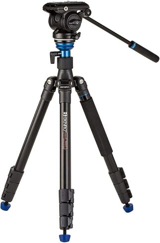 Benro A2883F Reverse-Folding Aluminum Travel Tripod with S4Pro Fluid Video Head (A2883FS4PRO) in Saudi Arabia