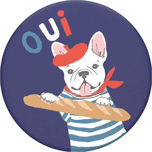 PopSockets: حامل ومقبض PopGrip الموسع مع سطح قابل للتبديل للهواتف والأجهزة اللوحية - Frenchie in Kuwait