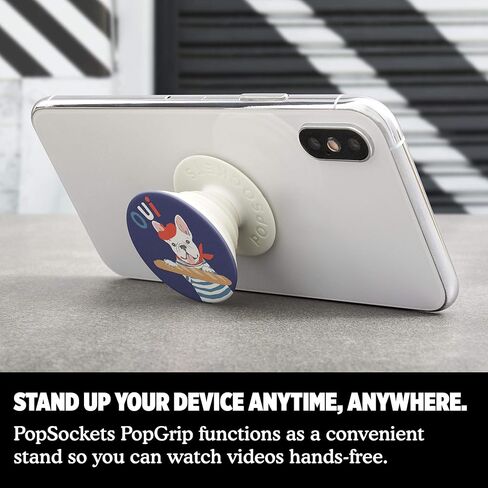 PopSockets: حامل ومقبض PopGrip الموسع مع سطح قابل للتبديل للهواتف والأجهزة اللوحية - Frenchie in Kuwait