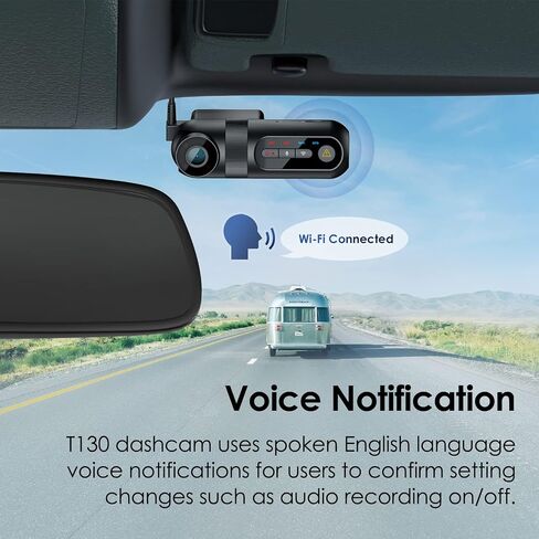 VIOFO T130 3 Channel Dash Cam Uber، مدمج في WiFi وGPS، 1440P+1080P+1080P كاميرا ثلاثية للسيارة ثلاثية الاتجاهات، رؤية ليلية بالأشعة تحت الحمراء، مكثف فائق، مستشعر G، وضع انتظار السيارات لمدة 24 ساعة، يدعم 256 جيجابايت كحد أقصى in Kuwait