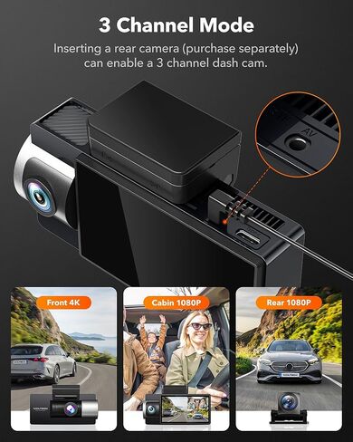 كاميرا WOLFBOX i17 Dash Cam أمامية من الداخل، 4K+2.5K 5G WiFi مزدوجة مع بطاقة 64 جيجابايت، كاميرا سيارة LCD 2160P UHD 3 بوصة للسيارات مع رؤية ليلية فائقة الأشعة تحت الحمراء، شاشة ذكية لوقوف السيارات، نظام تحديد المواقع العالمي (GPS)، تسجيل حلقي in Kuwait