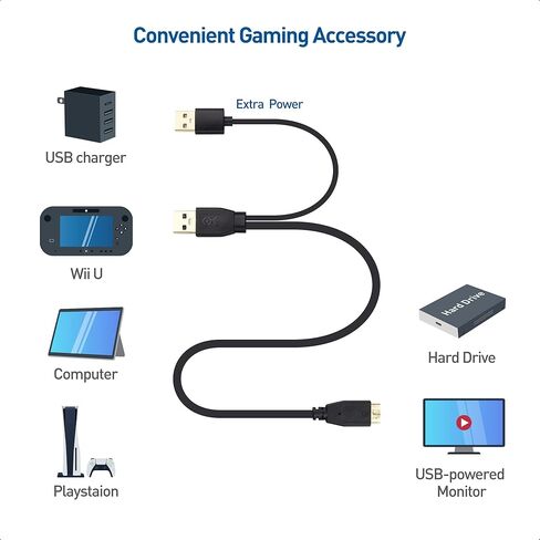 Cable Matters Micro USB 3.0 to USB Splitter Cable (USB Y-Cable, USB Y Cable) 20 Inches in Saudi Arabia