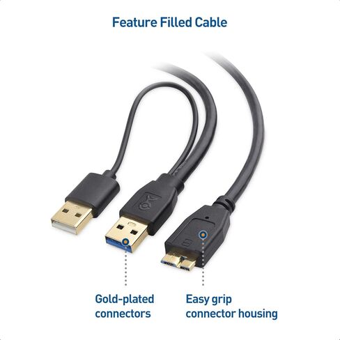 Cable Matters Micro USB 3.0 to USB Splitter Cable (USB Y-Cable, USB Y Cable) 20 Inches in Saudi Arabia