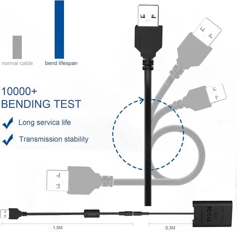اتش واي1سي مجموعة كيبل طاقة USB للبطارية الوهمية لسوني سايبرشوت ZV-1، ZV-1F، DSC-RX1، RX1R، RX100 II III IV V VI VII، M2 M3 M4 M5 M6/B M7، HX50 HX90 HX300 WX300 WX350 WX5000 كاميرات كاميرات in Kuwait