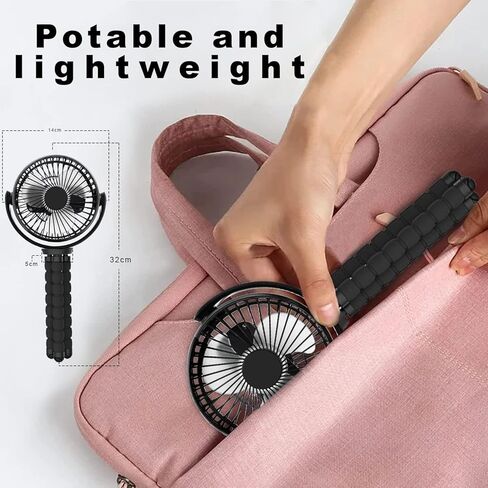 Stroller Fan Battery Operated, Portable Fan Car Seat Baby Fan with Flexible Tripod,3 Speeds Rechargeable Clip on Fan,USB Mini Small Personal Fan for Crib Treadmill Camping and Trave in Kuwait