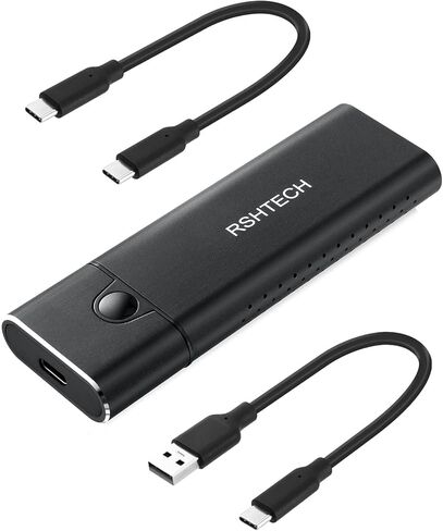 حاوية M.2 NVMe SATA SSD RSHTECH ألومنيوم M.2 NVMe محول RTL9210B رقاقة USB 3.1/3.2 Gen 2 10 جيجابت في الثانية إلى NVMe PCIe وSATA M-Key(B+M Key) قارئ SSD محمول، بدون أدوات، UASP Trim(RSH-) 329) in Kuwait