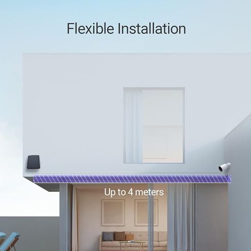 لوحة شحن الطاقة الشمسية EZVIZ - نموذج D مزود طاقة لكاميرا الأمان اللاسلكية الخارجية المتوافقة مع مجموعات BC1C/BC1 B1/B2/B3، IP65 مقاوم للماء/كابل 4 أمتار قابل للتعديل/مصدر طاقة مستمر in Kuwait