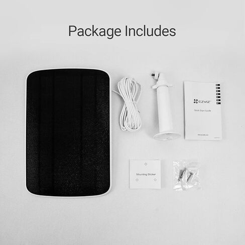 لوحة شحن الطاقة الشمسية EZVIZ - نموذج D مزود طاقة لكاميرا الأمان اللاسلكية الخارجية المتوافقة مع مجموعات BC1C/BC1 B1/B2/B3، IP65 مقاوم للماء/كابل 4 أمتار قابل للتعديل/مصدر طاقة مستمر in Kuwait