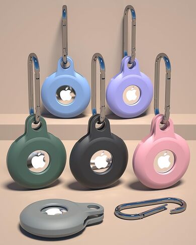 حامل تعقب Airtags 6 Pack، حافظة سلسلة مفاتيح Airtag لعلامة Apple، علامات هوائية ناعمة مقاومة للصدمات من السيليكون - 4+2 حامل لحقائب الظهر، الأمتعة، طوق كلب القطط، مفاتيح السيارة (6 ألوان) in Kuwait