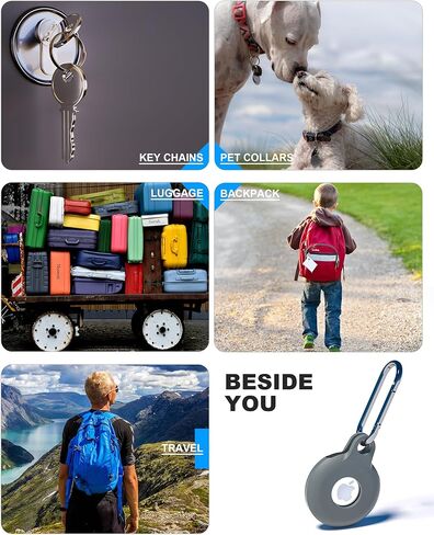 حامل تعقب Airtags 6 Pack، حافظة سلسلة مفاتيح Airtag لعلامة Apple، علامات هوائية ناعمة مقاومة للصدمات من السيليكون - 4+2 حامل لحقائب الظهر، الأمتعة، طوق كلب القطط، مفاتيح السيارة (6 ألوان) in Kuwait