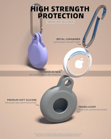 حامل تعقب Airtags 6 Pack، حافظة سلسلة مفاتيح Airtag لعلامة Apple، علامات هوائية ناعمة مقاومة للصدمات من السيليكون - 4+2 حامل لحقائب الظهر، الأمتعة، طوق كلب القطط، مفاتيح السيارة (6 ألوان) in Kuwait
