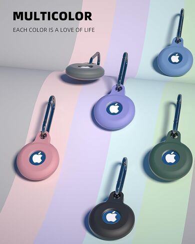 حامل تعقب Airtags 6 Pack، حافظة سلسلة مفاتيح Airtag لعلامة Apple، علامات هوائية ناعمة مقاومة للصدمات من السيليكون - 4+2 حامل لحقائب الظهر، الأمتعة، طوق كلب القطط، مفاتيح السيارة (6 ألوان) in Kuwait