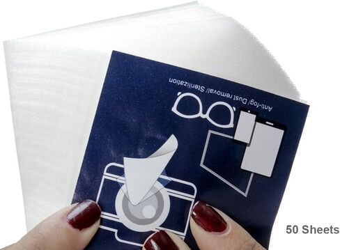 LS Photography Photo Camera Lens Cleaning 50 Sheet Tissue Paper Pack with Black SuperFiber Lens Cleaning Cloth, LGG80 in Kuwait