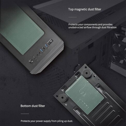 Zalman Z1 Plus ATX Mid-Tower - 120 مم × 3 مراوح مثبتة مسبقًا - دعم ODD - شبكة معدنية - تصميم بسيط - تدفق هواء عالي - USB 3.0 x 2 USB 2.0 x 1-280 مم دعم المبرد - جانب من الزجاج المقسى (أسود)... in Kuwait