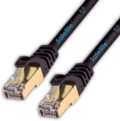 كابل الإنترنت SatelliteSale RJ45 Cat-7 شبكة إيثرنت SSTP 600 ميجا هرتز 10 جيجابت في الثانية سلك عالمي سلك أسود 6 أقدام in Kuwait