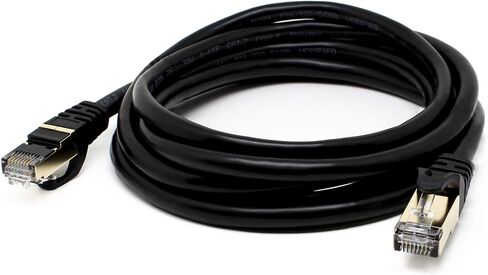 كابل الإنترنت SatelliteSale RJ45 Cat-7 شبكة إيثرنت SSTP 600 ميجا هرتز 10 جيجابت في الثانية سلك عالمي سلك أسود 6 أقدام in Kuwait