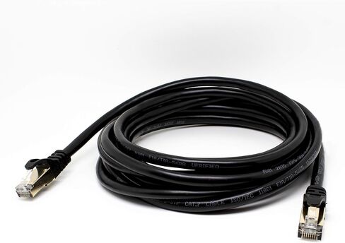 كابل الإنترنت SatelliteSale RJ45 Cat-7 شبكة إيثرنت SSTP 600 ميجا هرتز 10 جيجابت في الثانية سلك عالمي سلك أسود 6 أقدام in Kuwait