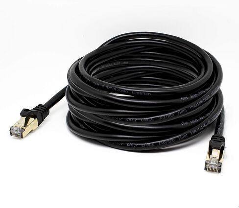 كابل الإنترنت SatelliteSale RJ45 Cat-7 شبكة إيثرنت SSTP 600 ميجا هرتز 10 جيجابت في الثانية سلك عالمي سلك أسود 6 أقدام in Kuwait