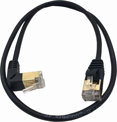 Traovien Cat 8 Ethernet Cable, 2ft 90 Degree Gold Plated RJ45 Connector 10 Gigabit CAT8 All-Copper Double-Shielded Gaming Network Computer Router Engineering Cable 40Gbps, 2000Mhz(Down Angle) in Saudi Arabia