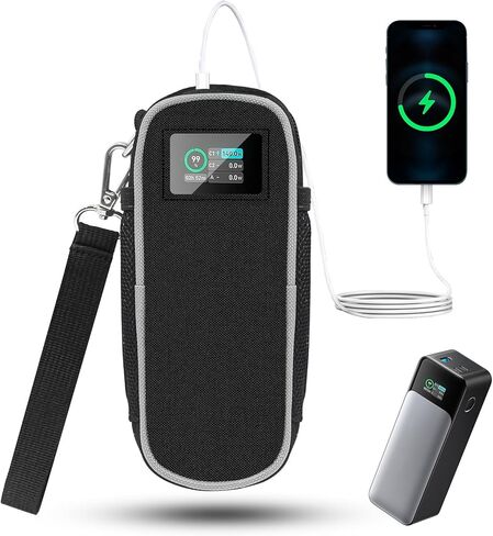 حافظة Glassvio متوافقة مع Anker 737 Power Bank PowerCore 24K، حقيبة حمل بنك طاقة محمول للسفر، قماش أكسفورد أسود (الجراب فقط) in Kuwait