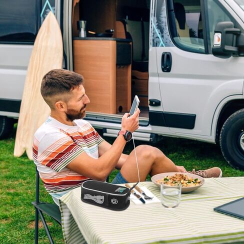 حافظة Glassvio متوافقة مع Anker 737 Power Bank PowerCore 24K، حقيبة حمل بنك طاقة محمول للسفر، قماش أكسفورد أسود (الجراب فقط) in Kuwait