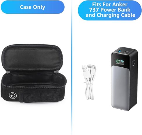 حافظة Glassvio متوافقة مع Anker 737 Power Bank PowerCore 24K، حقيبة حمل بنك طاقة محمول للسفر، قماش أكسفورد أسود (الجراب فقط) in Kuwait