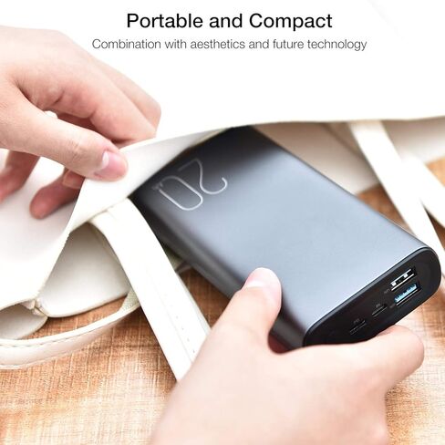 TOZO PB1 PD Portable Charger 20000mAh Capacity Fast Charging Power Bank 18W High Charging Speed External Battery Pack with USB-C Input/Output Compatible for iPhone,Samsung,Gray in Saudi Arabia