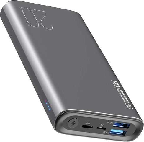 TOZO PB1 PD Portable Charger 20000mAh Capacity Fast Charging Power Bank 18W High Charging Speed External Battery Pack with USB-C Input/Output Compatible for iPhone,Samsung,Gray in Saudi Arabia