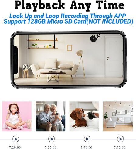 كاميرا SETBUTU Mini Spy Camera WiFi، كاميرا مخفية 4K HD Nanny Cam لأمن المنزل بدقة 1080P، سهلة الاستخدام، أصغر كاميرا لاسلكية داخلية مع رؤية ليلية للكشف عن الحركة in Saudi Arabia