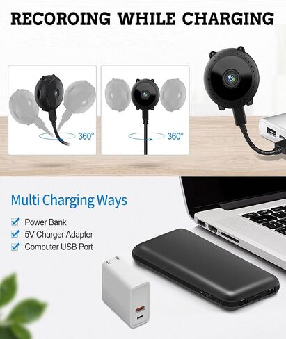 كاميرا SETBUTU Mini Spy Camera WiFi، كاميرا مخفية 4K HD Nanny Cam لأمن المنزل بدقة 1080P، سهلة الاستخدام، أصغر كاميرا لاسلكية داخلية مع رؤية ليلية للكشف عن الحركة in Saudi Arabia