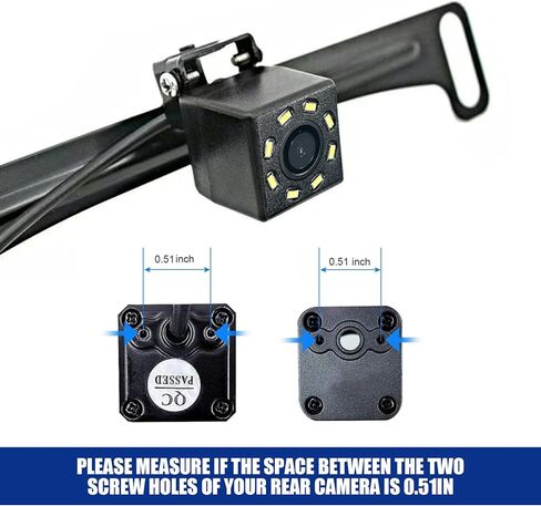 Dewkou 1 PC Car Rear View Camera License Plate Bracket, 7.6In x 1.3In Metal Waterproof Stable Camera Holder with Installation Component, Universal Reverse Camera Mount for Car SUV Motorcycle (Black) in Kuwait